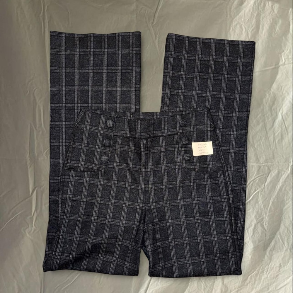 Y2K Plaid Wide Leg Tailored Trousers